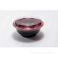 550ml Disposable Plastic Black and Red Bowl